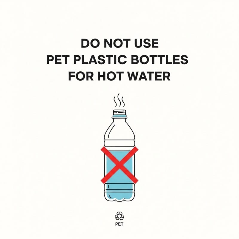 không dùng chai nhựa PET để đựng nước nóng