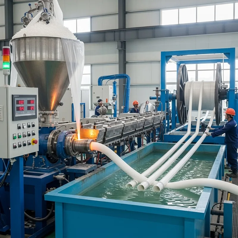 Dùng nhựa PE đùn ống cấp nước sạch