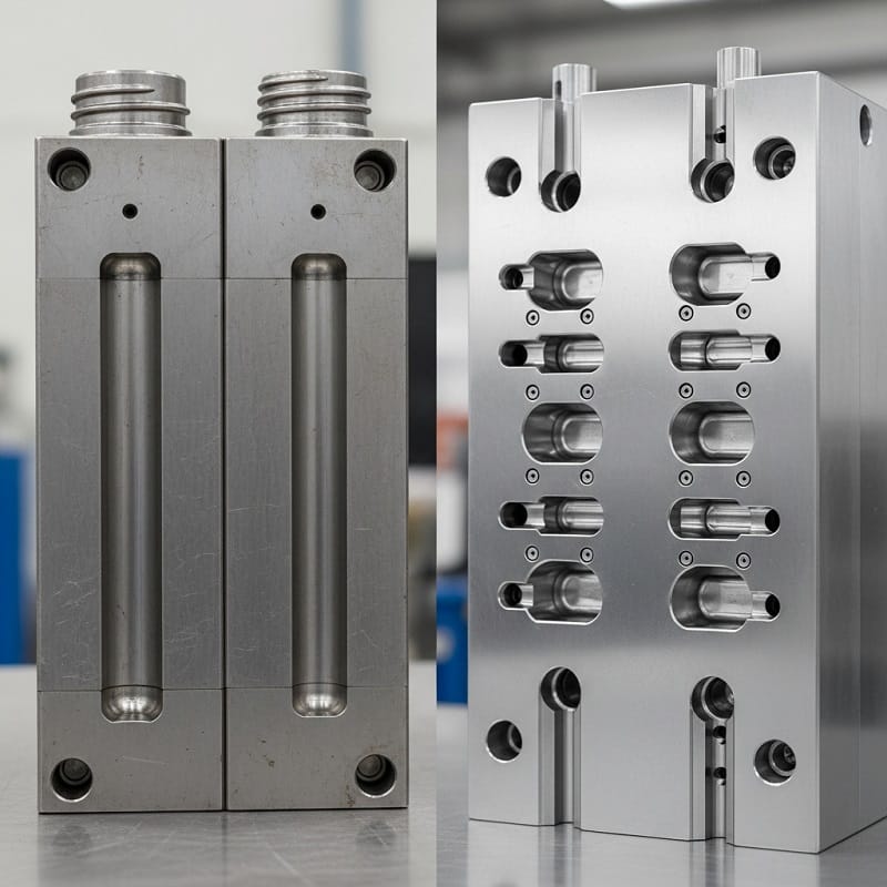 Khuôn sản xuất chai nhựa thông thường có thể được tinh chỉnh và nâng cấp độ chính xác để sản xuất các lọ đựng dược phẩm