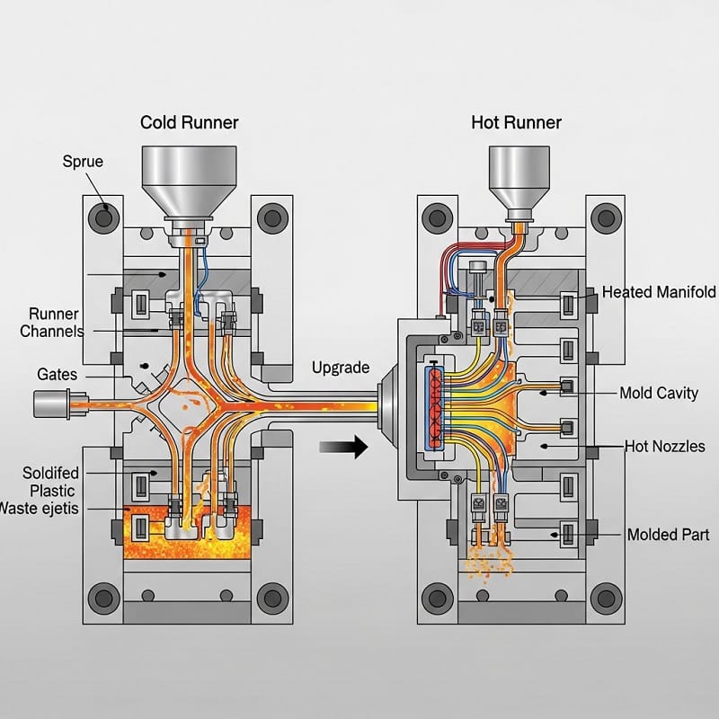Nâng cấp khuôn từ hệ thống kênh dẫn nguội sang kênh dẫn nóng